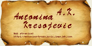 Antonina Kresojević vizit kartica